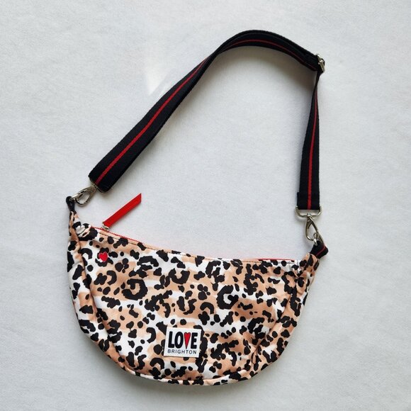 Brighton Spotted Love Leopard Print Swing Bag Feminine Cute Glam Hearts Playful - Picture 3 of 10